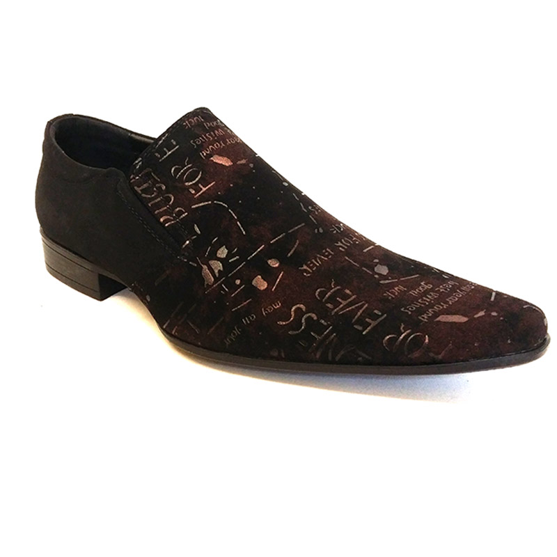 A1015819-W142 - Men's Black-Brown Smart Shoes with Design