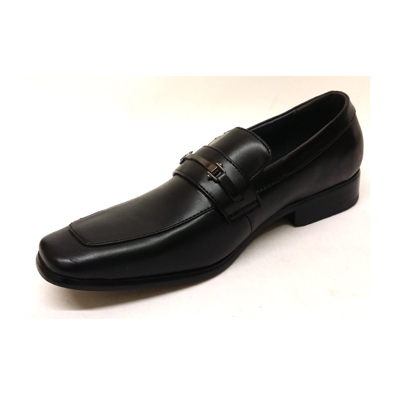 3W870 - Men's Black Smart Shoes with Metal Strap