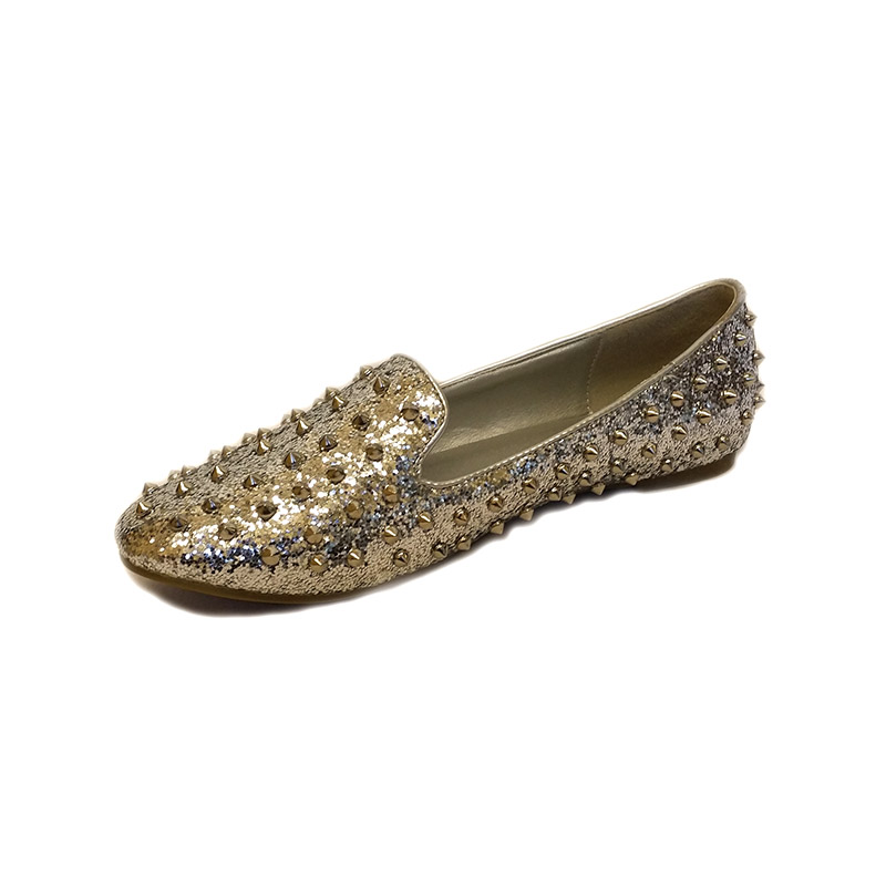 L12A - Women's Silver Glitter Flat Shoes